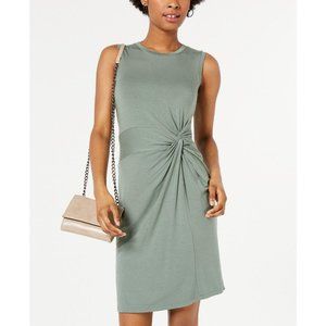 NEW Maison Jules Green Twist Front Sheath Dress